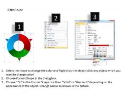 Three way system circular chart powerpoint templates graphics slides 0712