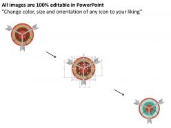 Three way target achievement in business flat powerpoint design