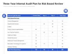 Three year internal audit plan for risk based review
