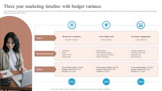 Three Year Marketing Timeline With Budget Variance