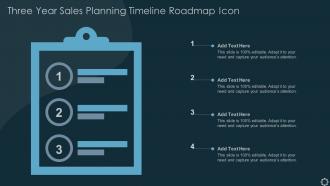 Three Year Sales Planning Timeline Roadmap Icon