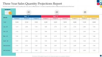 Three Year Sales Quantity Projections Report