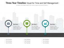 Three year timeline visual for time and self management infographic template