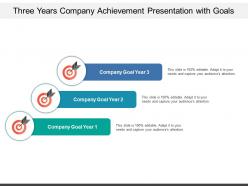 Three years company achievement presentation with goals