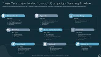Three Years New Product Launch Campaign Planning Timeline
