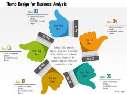 Thumb design for business analysis flat powerpoint design
