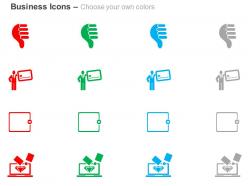 Thumb down notepad leader laptop ppt icons graphics