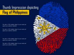 Thumb impression depicting flag of philippines