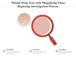 Thumb print icon with magnifying glass depicting investigation process