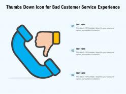 Thumbs down icon for bad customer service experience
