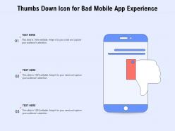 Thumbs down icon for bad mobile app experience