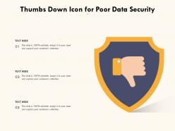 Thumbs down icon for poor data security