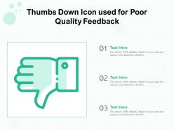 Thumbs down icon used for poor quality feedback