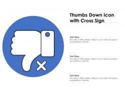 Thumbs down icon with cross sign