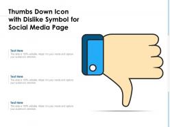 Thumbs down icon with dislike symbol for social media page