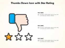 Thumbs down icon with star rating