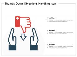 Thumbs down objections handling icon