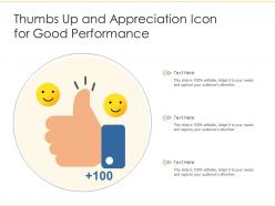 Thumbs up and appreciation icon for good performance