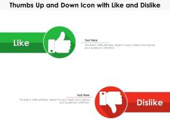 Thumbs up and down icon with like and dislike