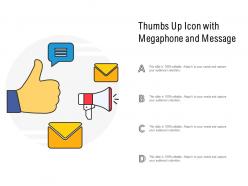 Thumbs up icon with megaphone and message