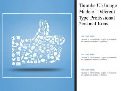 Thumbs up image made of different type professional personal icons