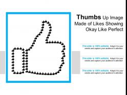 Thumbs up image made of likes showing okay like perfect