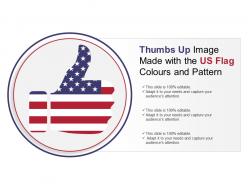Thumbs up image made with the us flag colours and pattern