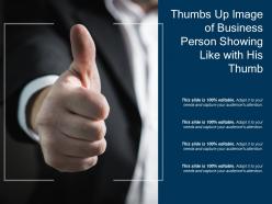 Thumbs up image of business person showing like with his thumb