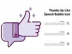 Thumbs up like speech bubble icon