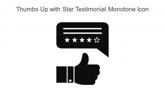 Thumbs Up With Star Testimonial Monotone Icon In Powerpoint Pptx Png And Editable Eps Format
