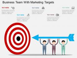 Ti business team with marketing targets flat powerpoint design
