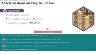 Tic Tac Toe Activity For Online Meeting In Business Communication Training Ppt