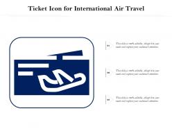 Ticket icon for international air travel