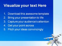 Tickets and airplane travel powerpoint templates and powerpoint backgrounds 0611