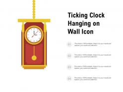 Ticking clock hanging on wall icon