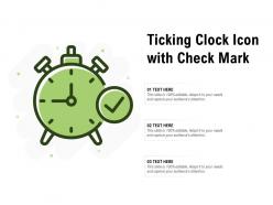 Ticking clock icon with check mark