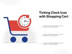 Ticking clock icon with shopping cart