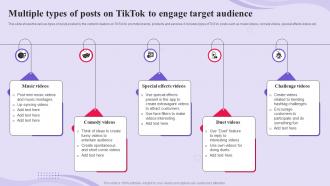 TikTok Advertising Campaign Multiple Types Of Posts On TikTok To Engage Target MKT SS V