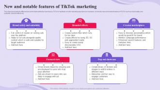 TikTok Advertising Campaign New And Notable Features Of TikTok Marketing MKT SS V