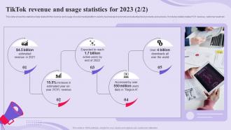 TikTok Advertising Campaign TikTok Revenue And Usage Statistics For 2023 MKT SS V Professionally Multipurpose