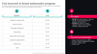 Tiktok Influencer Marketing Cost Incurred In Brand Ambassador Program Strategy SS V