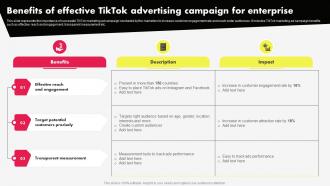 Tiktok Marketing Campaign Benefits Of Effective Tiktok Advertising Campaign For MKT SS V