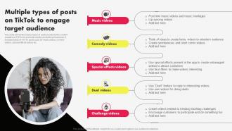 Tiktok Marketing Campaign Multiple Types Of Posts On Tiktok To Engage Target Audience MKT SS V