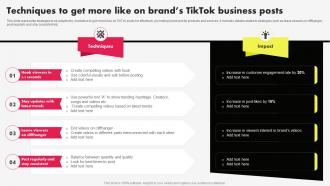 Tiktok Marketing Campaign Techniques To Get More Like On Brands Tiktok Business Posts MKT SS V