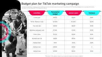 Tiktok Marketing Guide To Enhance Budget Plan For Tiktok Marketing Campaign MKT SS V