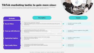 Tiktok Marketing Tactics To Gain More Views Tiktok Marketing Campaign To Increase
