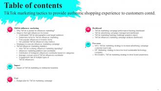 TikTok Marketing Tactics To Provide Authentic Shopping Experience To Customers Complete Deck MKT CD V Content Ready Analytical