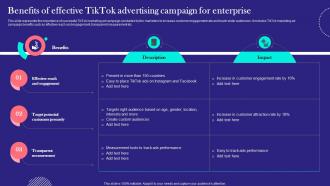 TikTok Marketing Techniques Benefits Of Effective TikTok Advertising Campaign Enterprise MKT SS V