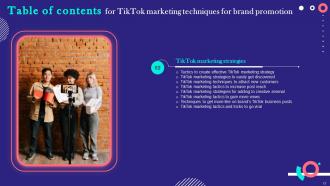 TikTok Marketing Techniques For Brand Promotion Powerpoint Presentation Slides MKT CD V Content Ready Adaptable