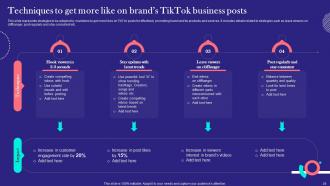 TikTok Marketing Techniques For Brand Promotion Powerpoint Presentation Slides MKT CD V Designed Adaptable